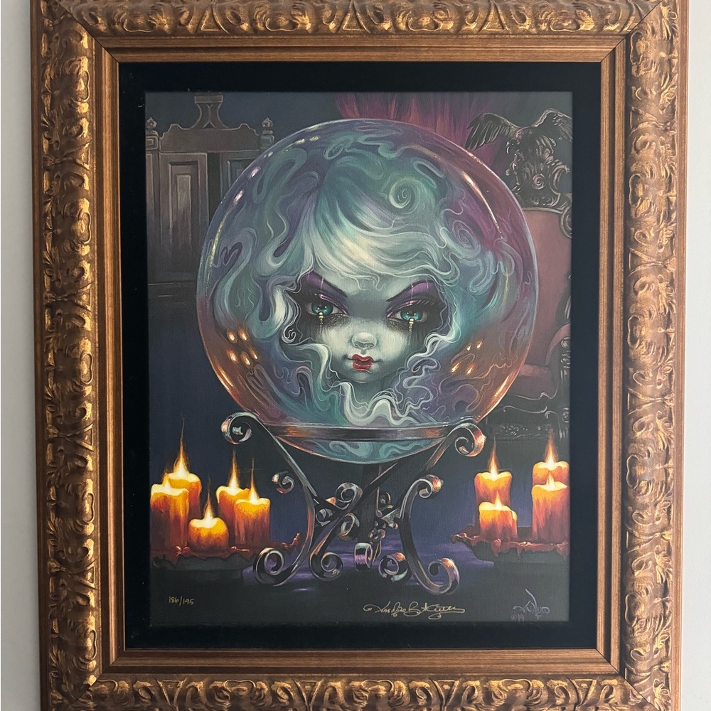 Jasmine Beckett Griffith Madame Leota signed Giclee with Gold Frame 186/195 LTD